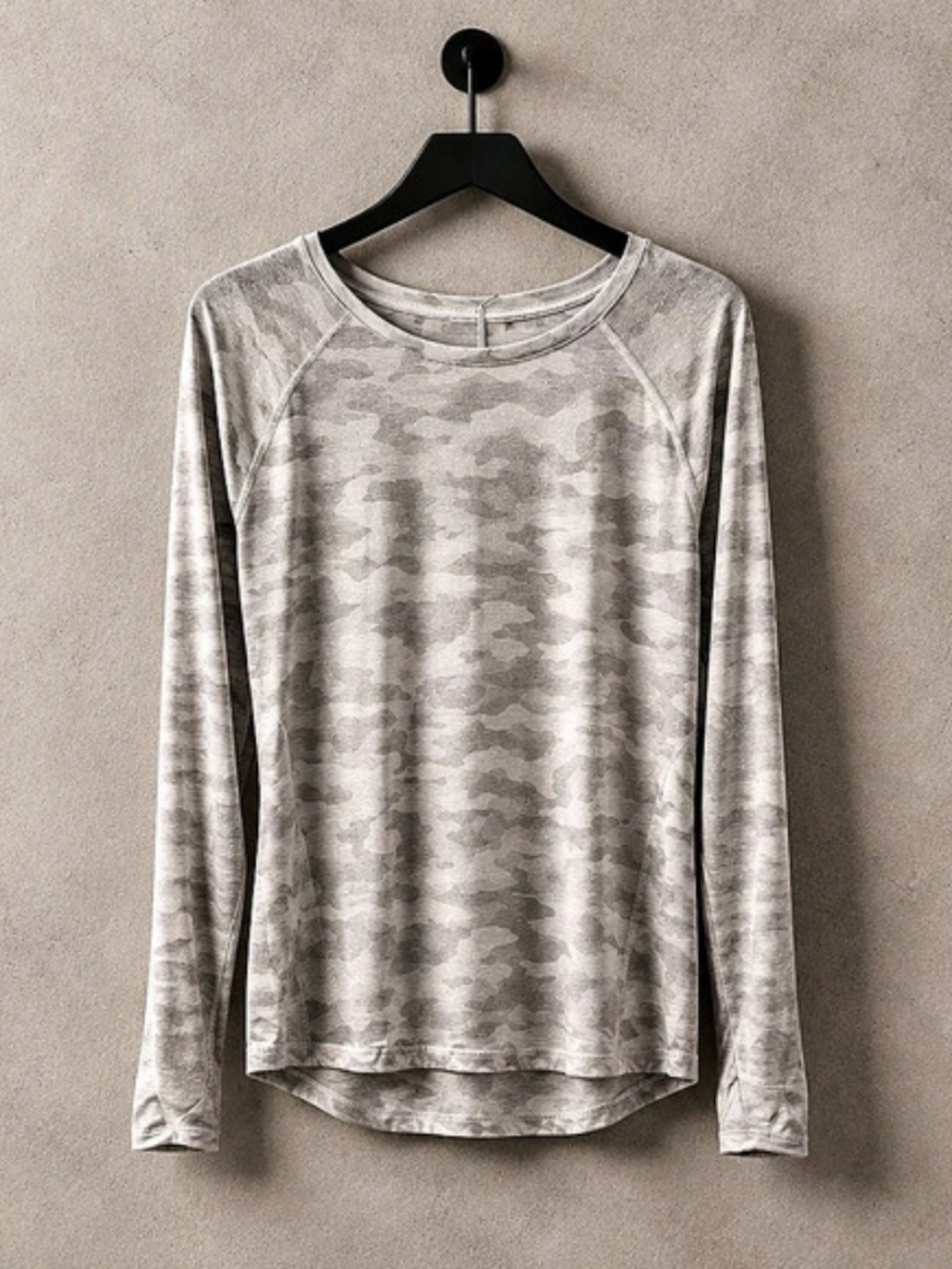 Tek Gear Right On Run Long Sleeve Top Gray & White Camo